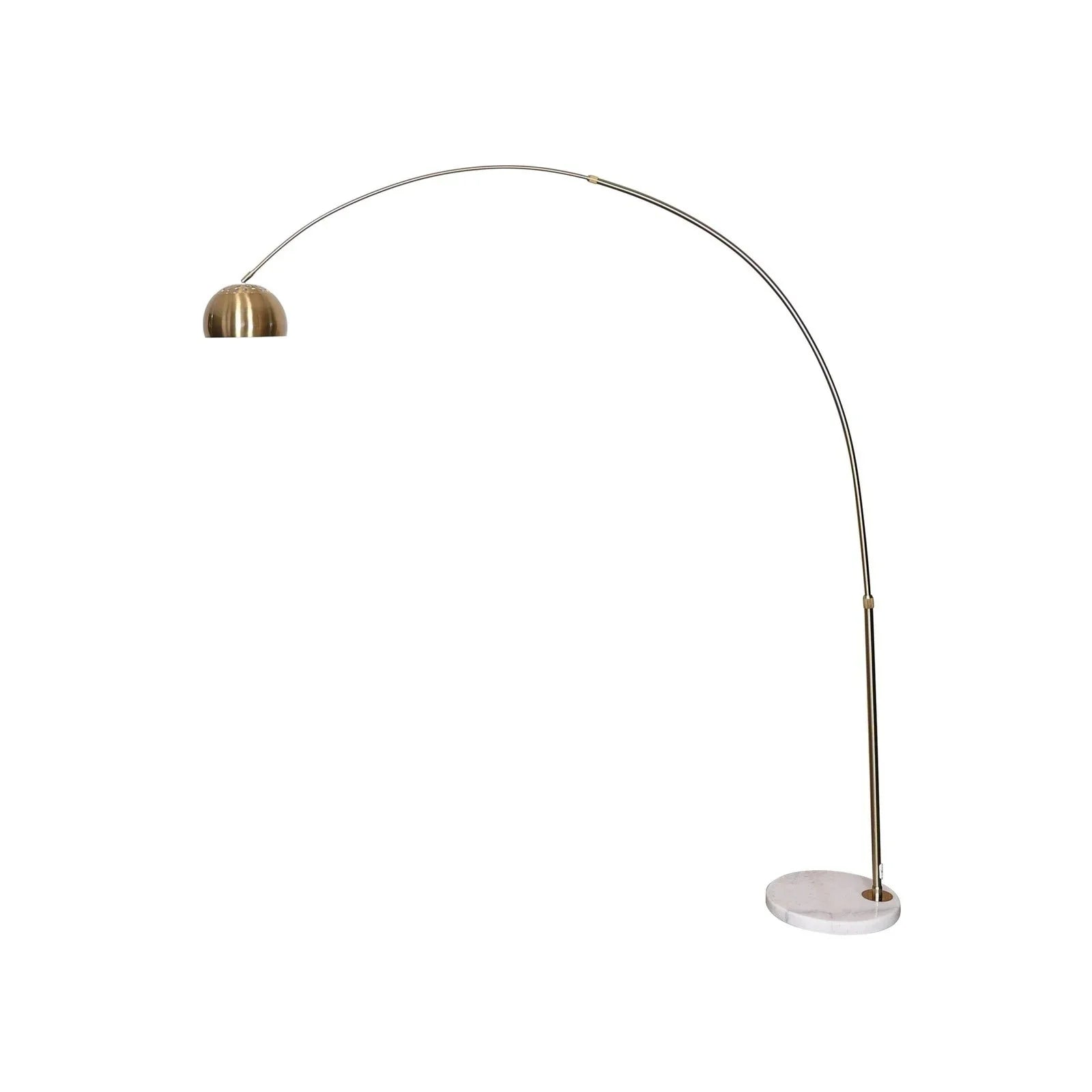 Arco Modern Arched Floor Lamp 76" Height with White Round Marble Base and Metal Dome Lamp Shade - Elax Furniture