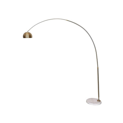 Arco Modern Arched Floor Lamp 76" Height with White Round Marble Base and Metal Dome Lamp Shade - Elax Furniture