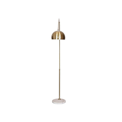 Arco Modern Arched Floor Lamp 76" Height with White Round Marble Base and Metal Dome Lamp Shade - Elax Furniture