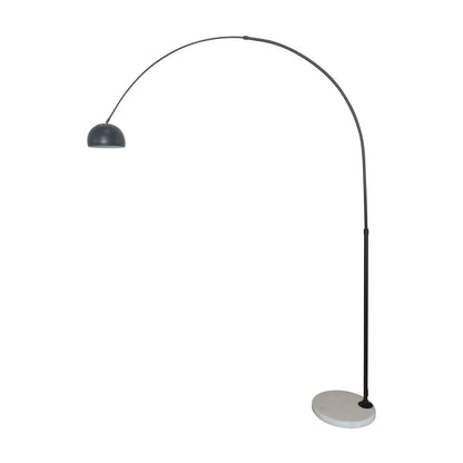Arco Modern Arched Floor Lamp 76" Height with White Round Marble Base and Metal Dome Lamp Shade - Elax Furniture