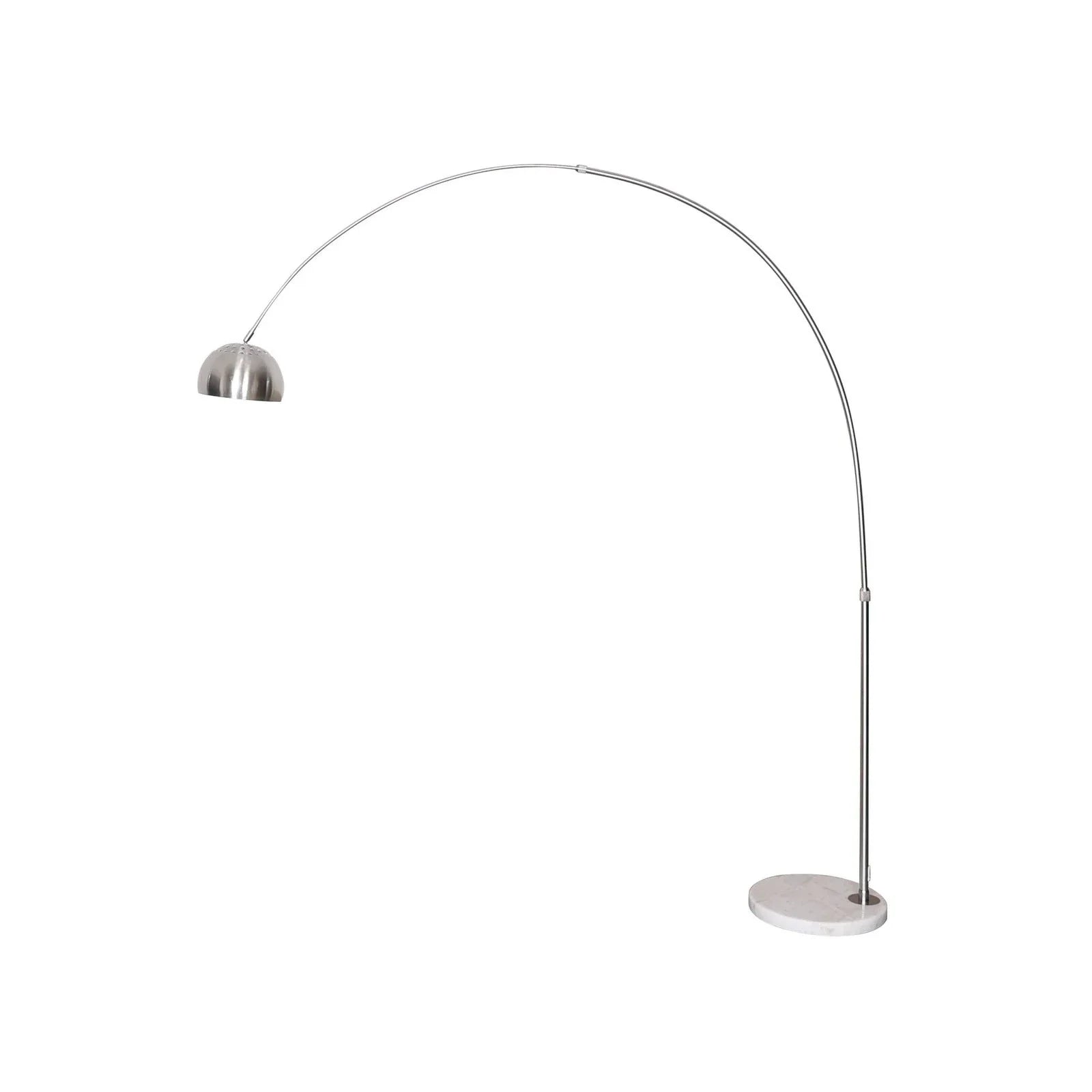 Arco Modern Arched Floor Lamp 76" Height with White Round Marble Base and Metal Dome Lamp Shade - Elax Furniture