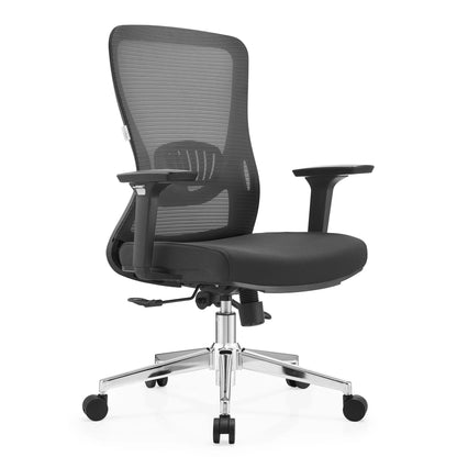 Adorit Mid-Back Adjustable Office Chair Upholstered in Cotton with Mesh Back - Elax Furniture