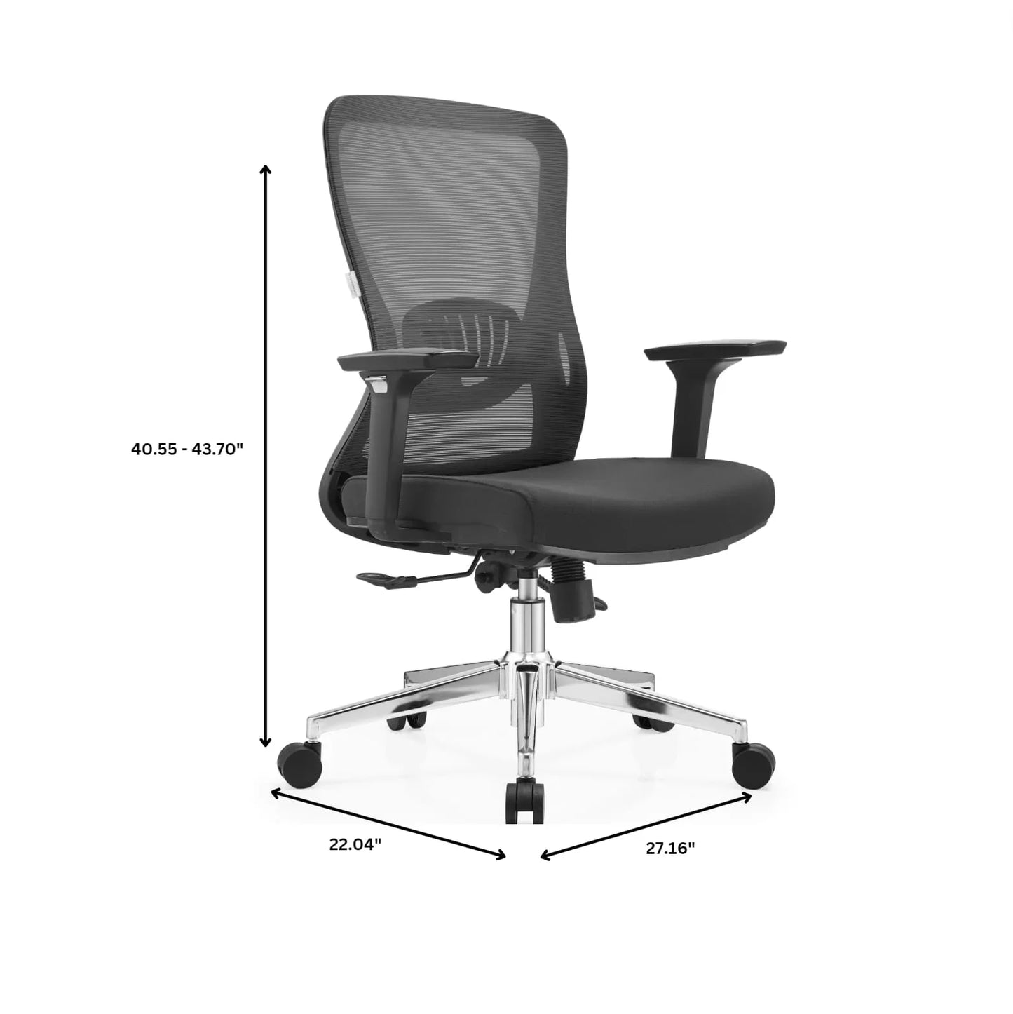 Adorit Mid-Back Adjustable Office Chair Upholstered in Cotton with Mesh Back - Elax Furniture