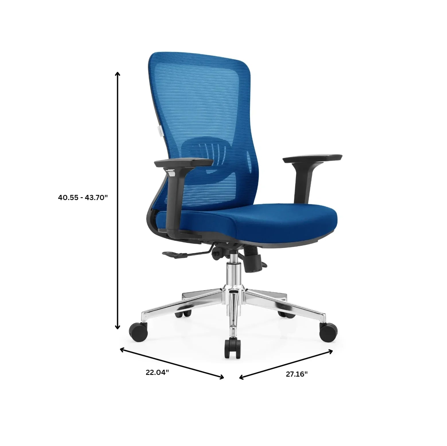 Adorit Mid-Back Adjustable Office Chair Upholstered in Cotton with Mesh Back - Elax Furniture