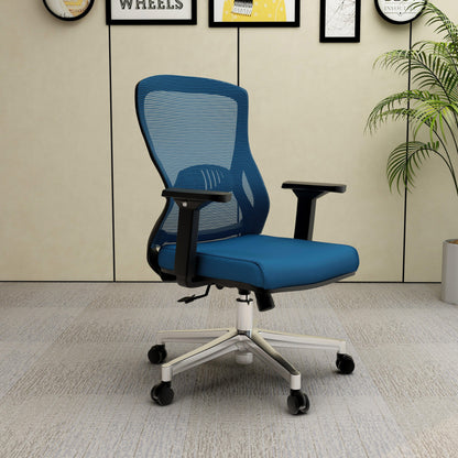 Adorit Mid-Back Adjustable Office Chair Upholstered in Cotton with Mesh Back - Elax Furniture