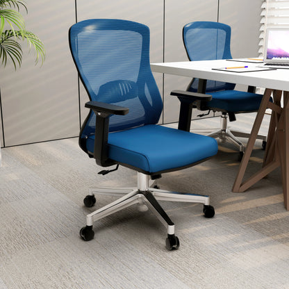 Adorit Mid-Back Adjustable Office Chair Upholstered in Cotton with Mesh Back - Elax Furniture
