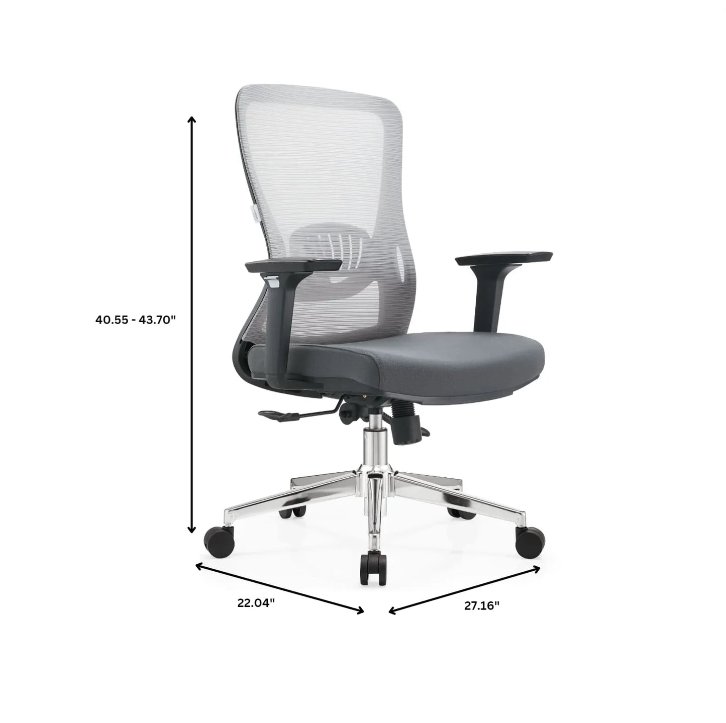 Adorit Mid-Back Adjustable Office Chair Upholstered in Cotton with Mesh Back - Elax Furniture