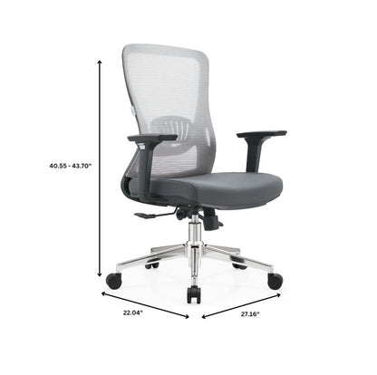 Adorit Mid-Back Adjustable Office Chair Upholstered in Cotton with Mesh Back - Elax Furniture