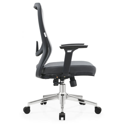Adorit Mid-Back Adjustable Office Chair Upholstered in Cotton with Mesh Back - Elax Furniture