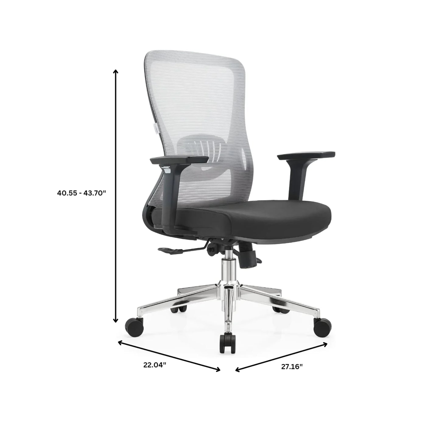 Adorit Mid-Back Adjustable Office Chair Upholstered in Cotton with Mesh Back - Elax Furniture