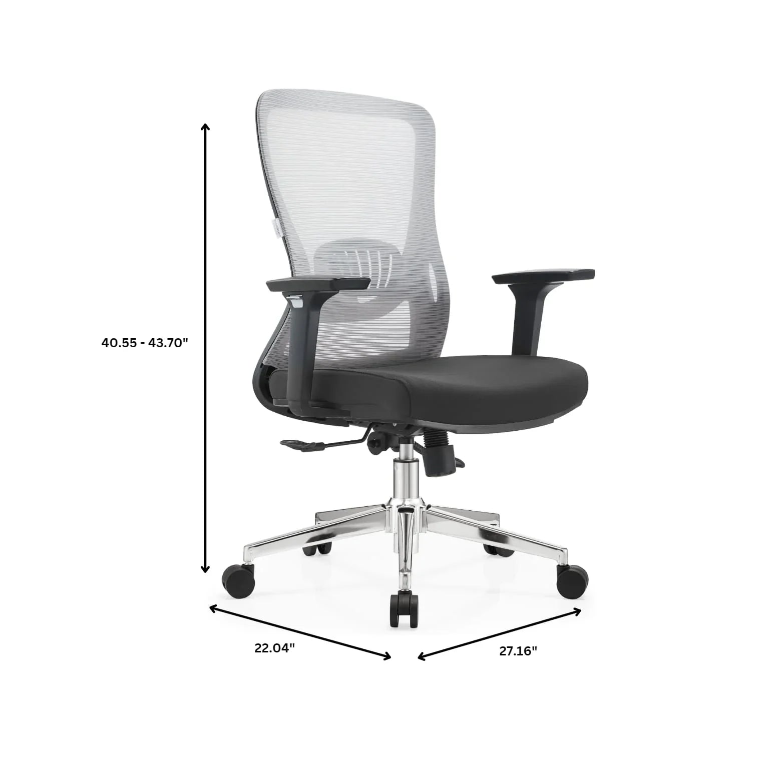 Adorit Mid-Back Adjustable Office Chair Upholstered in Cotton with Mesh Back - Elax Furniture