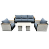 LeisureMod Arvin 4-Piece Conversation Set with Coffee Table, Sofa, and 2 Accent Chairs