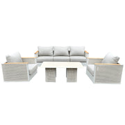 LeisureMod Arvin 4-Piece Conversation Set with Coffee Table, Sofa, and 2 Accent Chairs - Elax Furniture