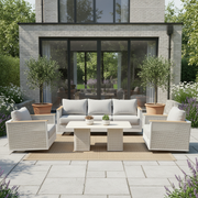 LeisureMod Arvin 4-Piece Conversation Set with Coffee Table, Sofa, and 2 Accent Chairs