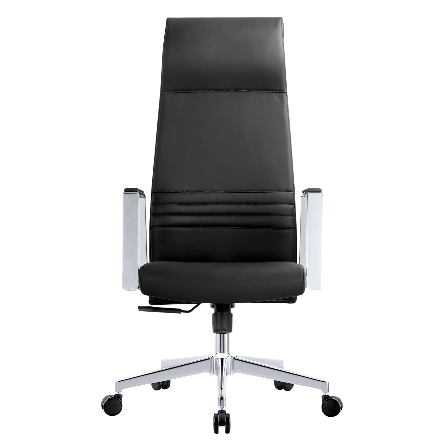 Aleen High-Back Office Chair in Upholstered Leather and Iron Frame with Swivel and Tilt - Elax Furniture