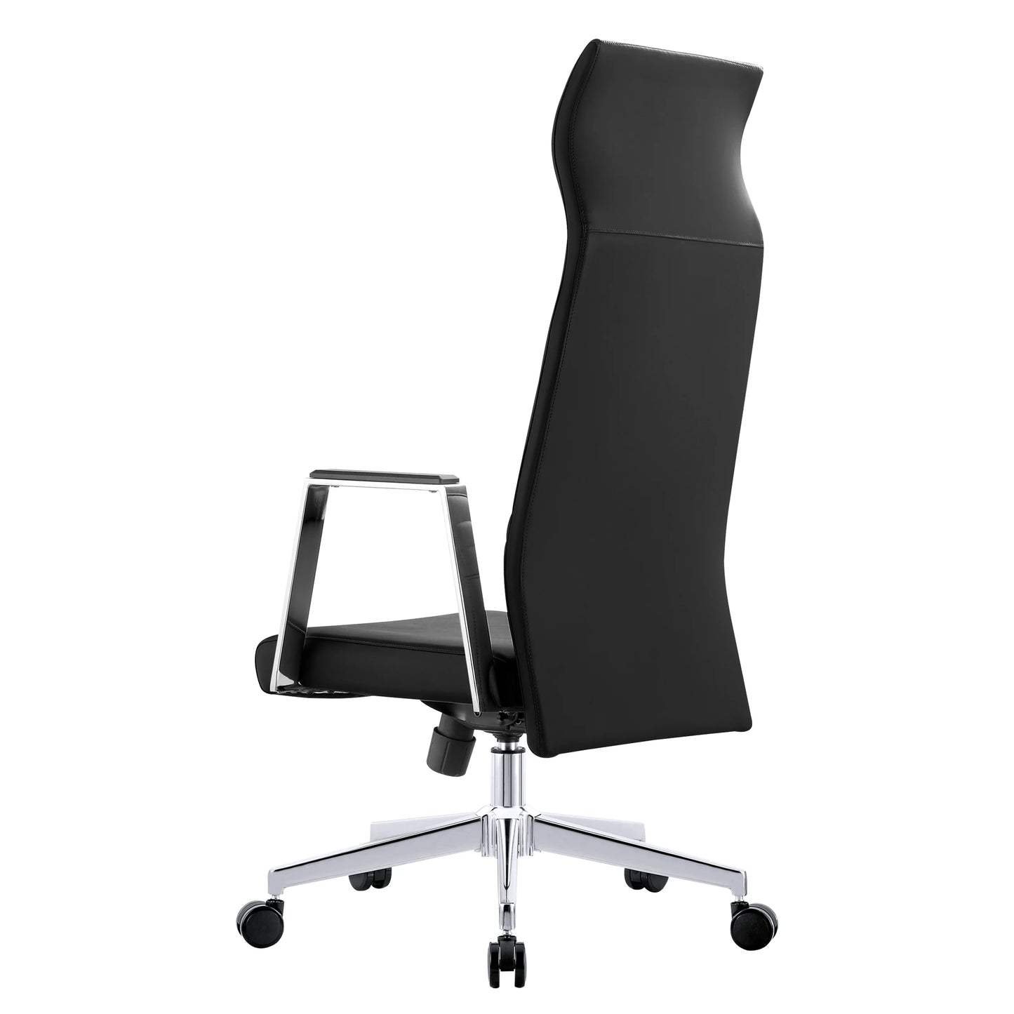 Aleen High-Back Office Chair in Upholstered Leather and Iron Frame with Swivel and Tilt - Elax Furniture