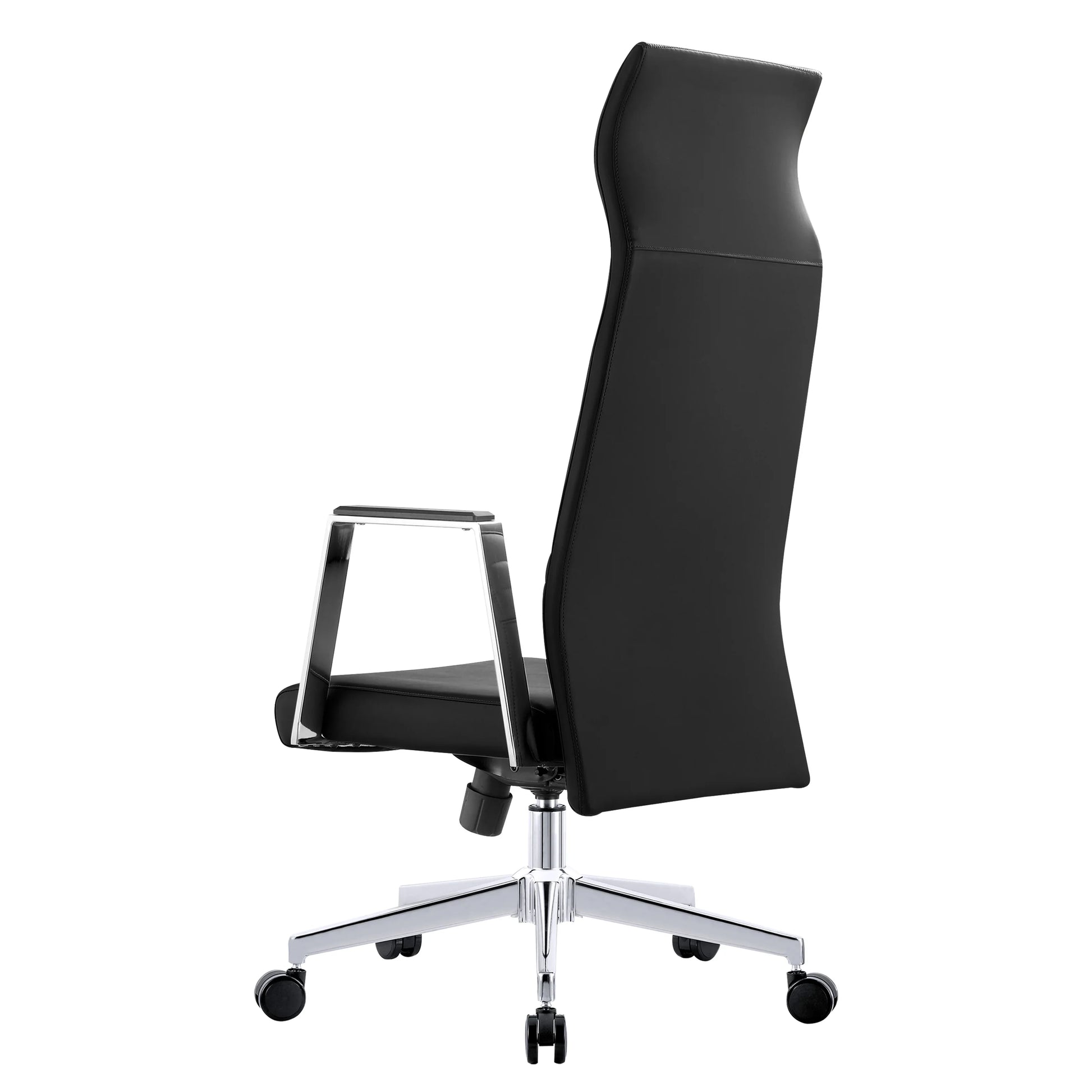 Aleen High-Back Office Chair in Upholstered Leather and Iron Frame with Swivel and Tilt - Elax Furniture