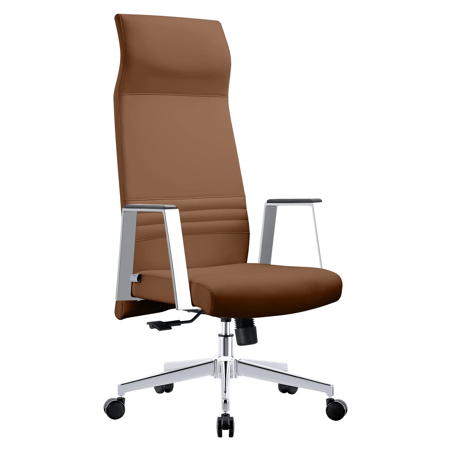 Aleen High-Back Office Chair in Upholstered Leather and Iron Frame with Swivel and Tilt - Elax Furniture