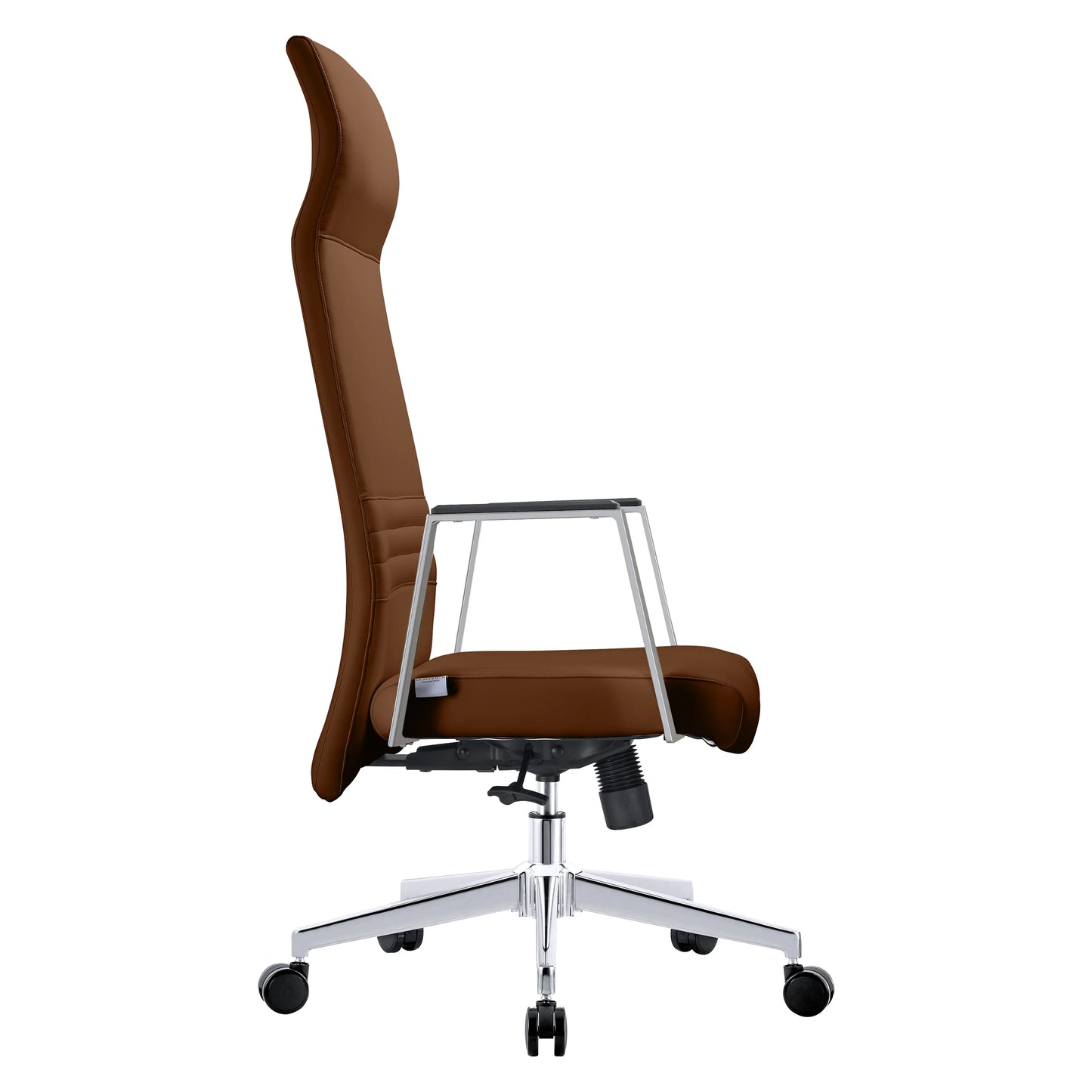 Aleen High-Back Office Chair in Upholstered Leather and Iron Frame with Swivel and Tilt - Elax Furniture