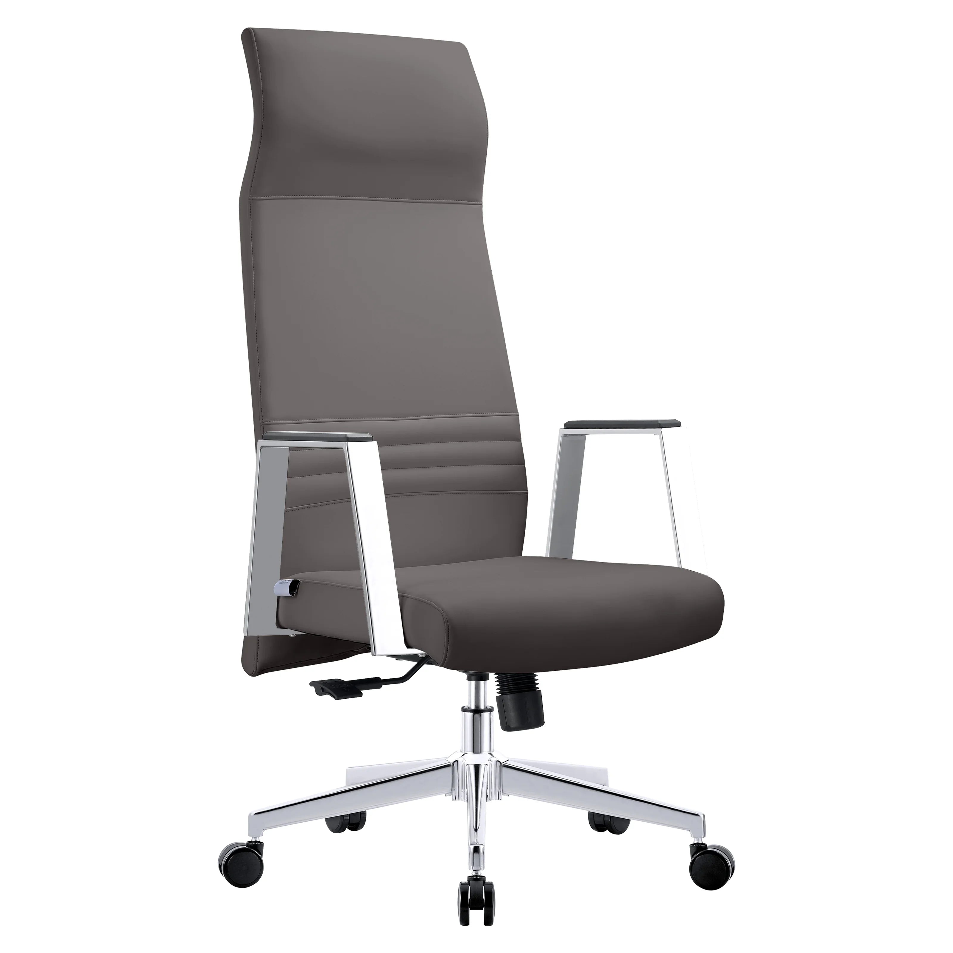 Aleen High-Back Office Chair in Upholstered Leather and Iron Frame with Swivel and Tilt - Elax Furniture