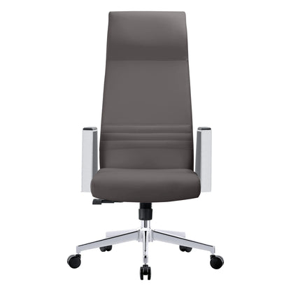Aleen High-Back Office Chair in Upholstered Leather and Iron Frame with Swivel and Tilt - Elax Furniture