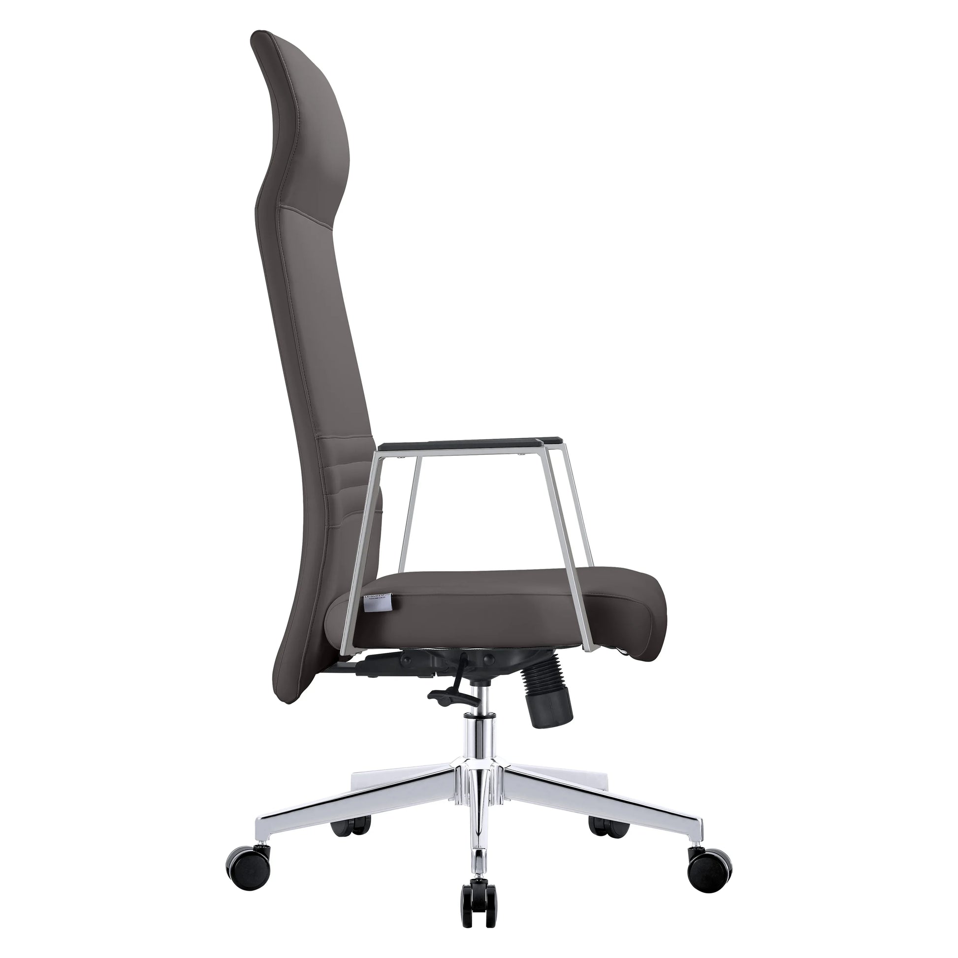 Aleen High-Back Office Chair in Upholstered Leather and Iron Frame with Swivel and Tilt - Elax Furniture