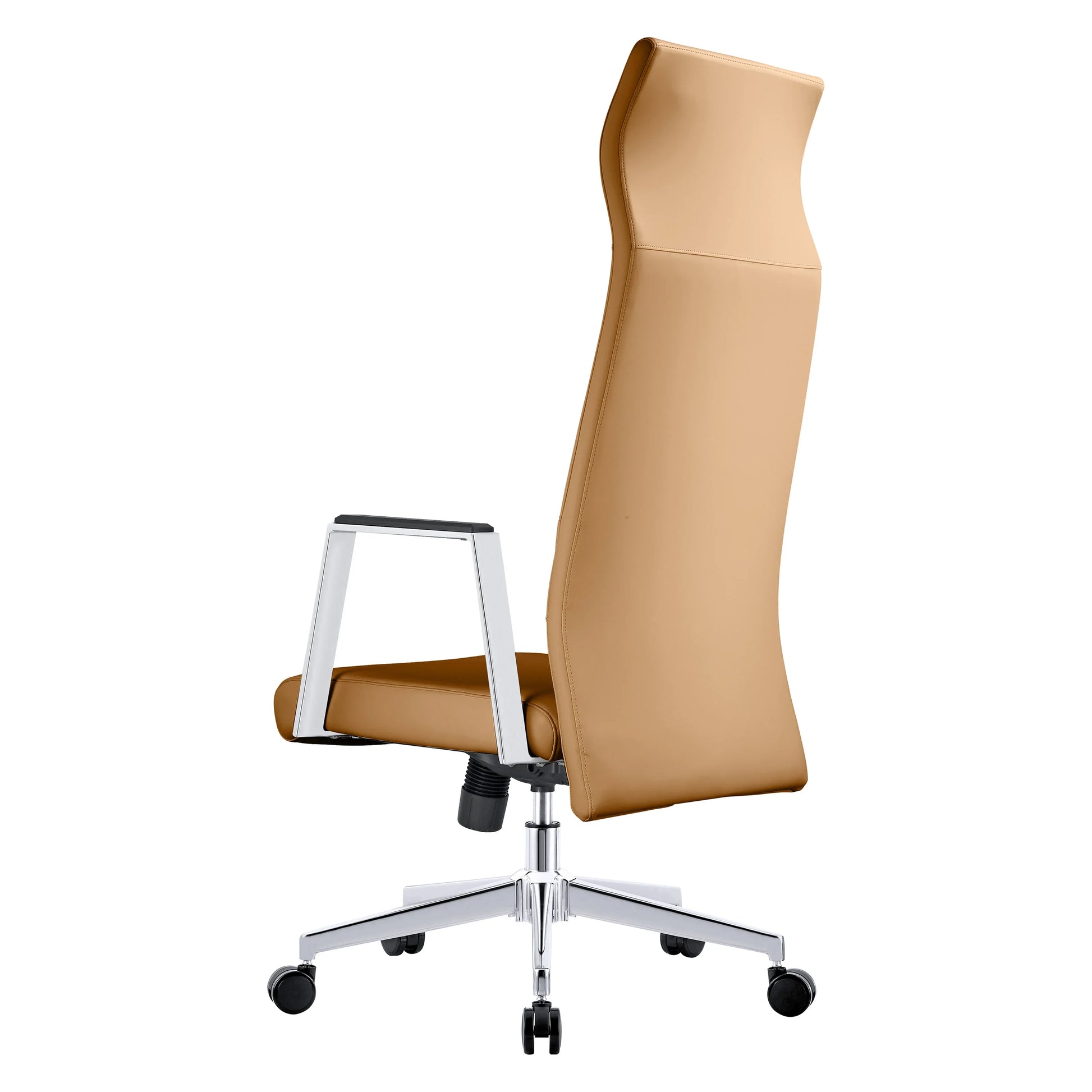 Aleen High-Back Office Chair in Upholstered Leather and Iron Frame with Swivel and Tilt - Elax Furniture