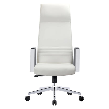 Aleen High-Back Office Chair in Upholstered Leather and Iron Frame with Swivel and Tilt - Elax Furniture