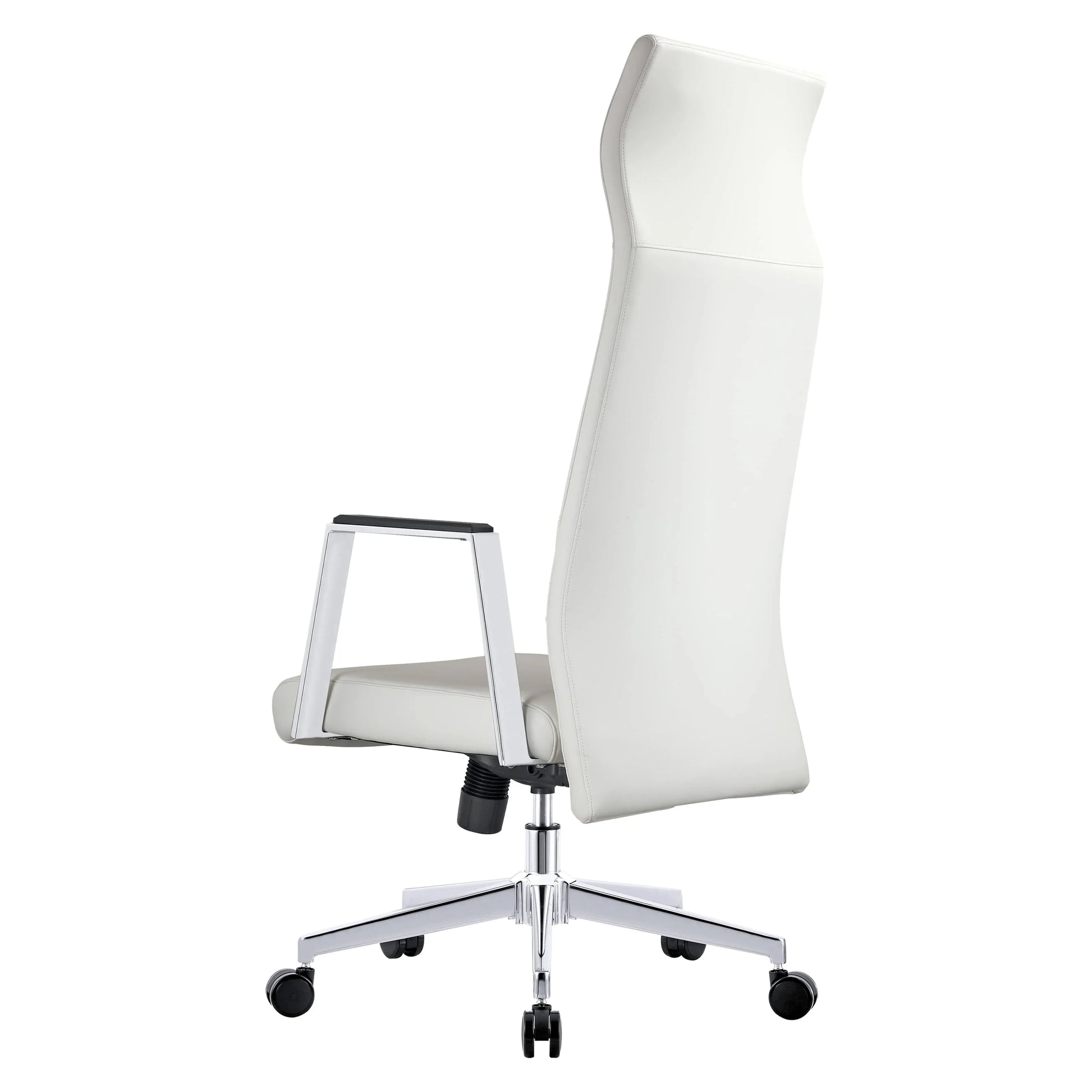 Aleen High-Back Office Chair in Upholstered Leather and Iron Frame with Swivel and Tilt - Elax Furniture