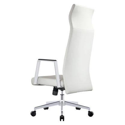 Aleen High-Back Office Chair in Upholstered Leather and Iron Frame with Swivel and Tilt - Elax Furniture