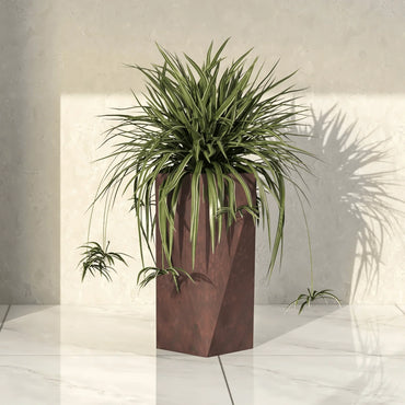Aloe Tapered Square Fiberstone And MGO Clay Planter For Indoor And Outdoor - Elax Furniture