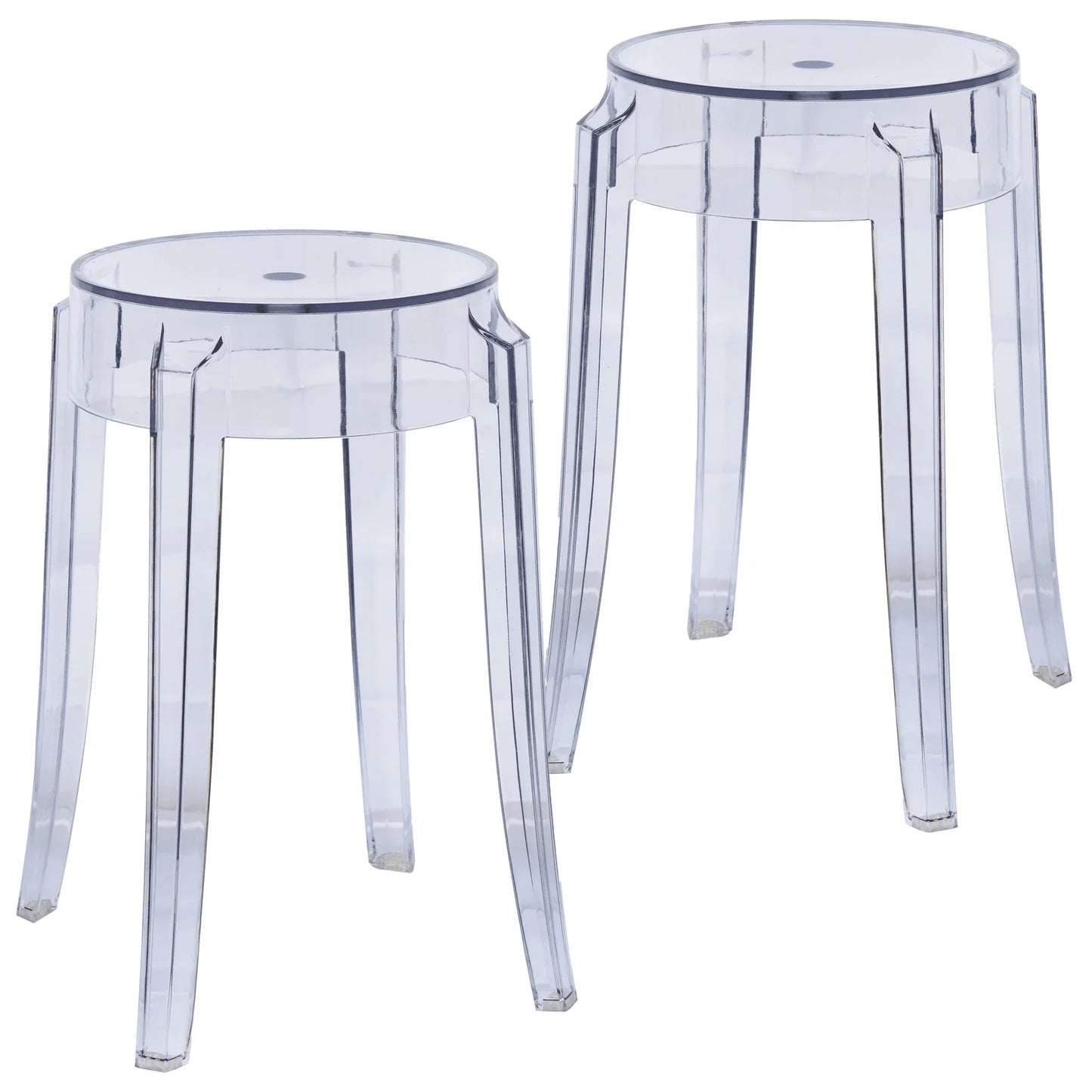 Averill Modern Plastic Dining Stool with Sturdy Seat and Legs Set of 2 - Elax Furniture