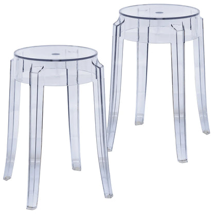 Averill Modern Plastic Dining Stool with Sturdy Seat and Legs Set of 2 - Elax Furniture