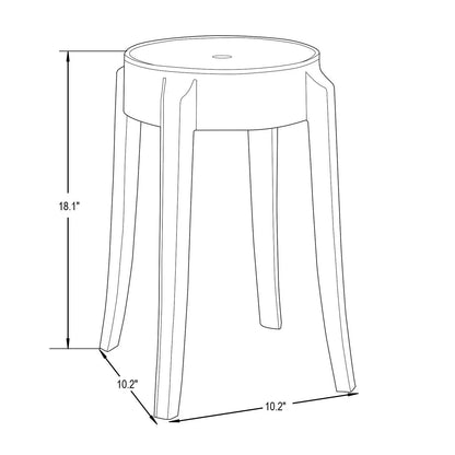 Averill Modern Plastic Dining Stool with Sturdy Seat and Legs for Kitchen and Dining Room - Elax Furniture