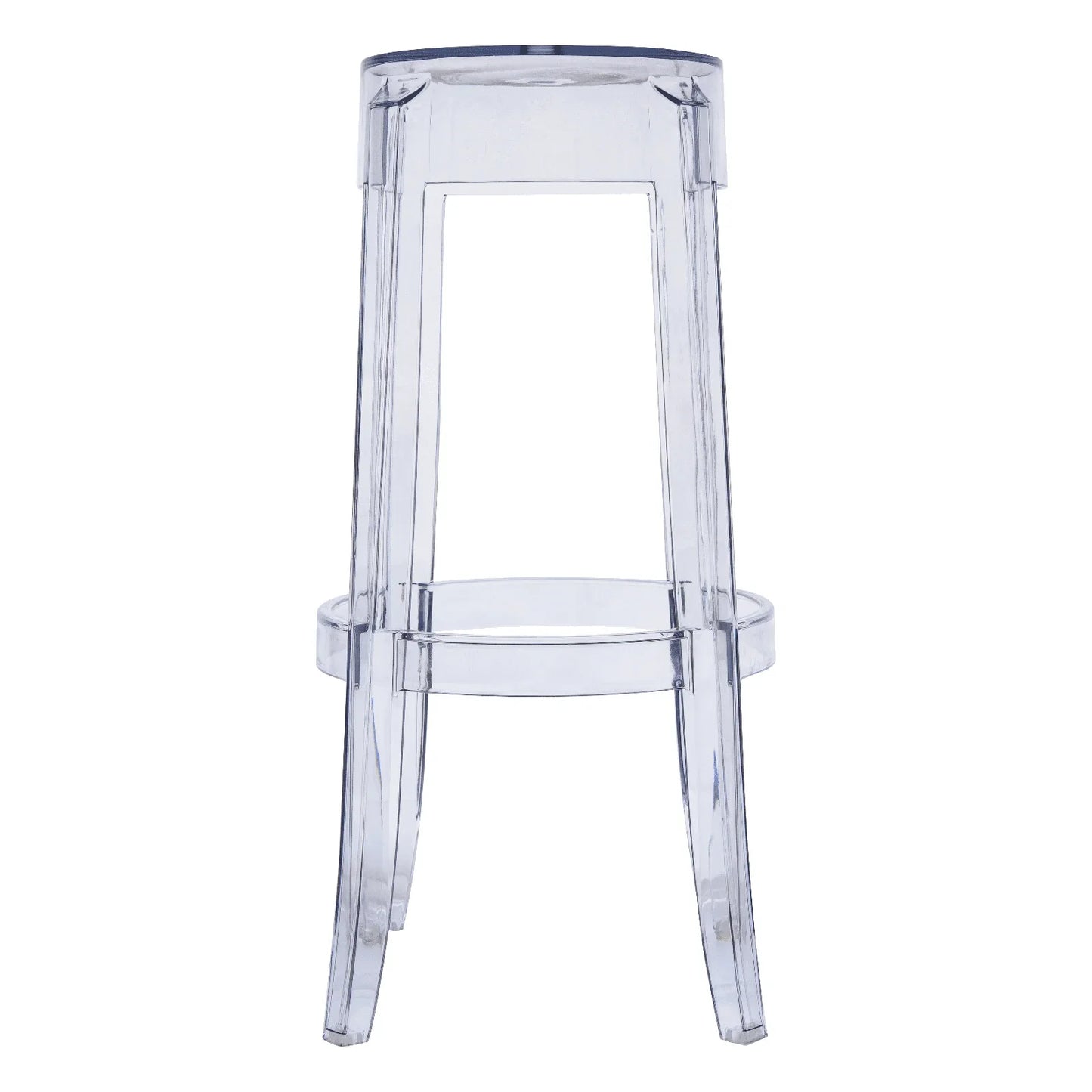 Averill Modern Plastic Barstool with Clear Acrylic Seat and Legs Set of 2 - Elax Furniture