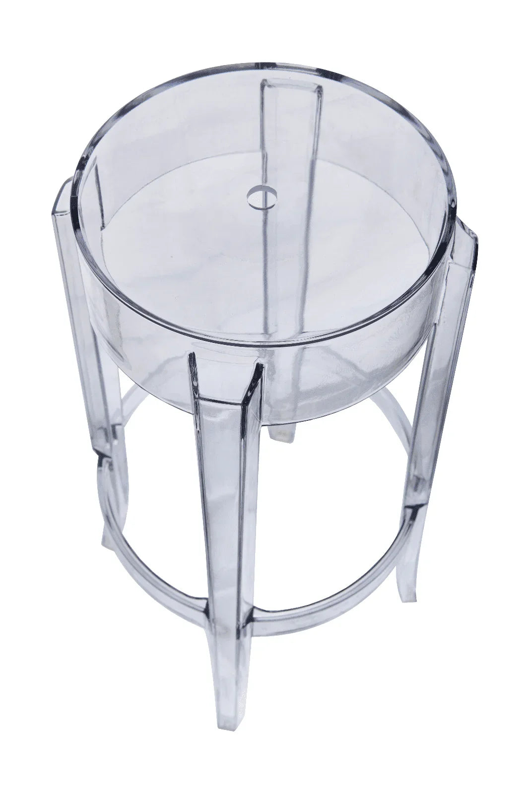Averill Mid Century Modern Plastic Barstool with Clear Acrylic Seat and Legs for Kitchen and Dining Room - Elax Furniture