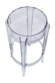 Averill Mid Century Modern Plastic Barstool with Clear Acrylic Seat and Legs for Kitchen and Dining Room - Elax Furniture
