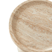 Aruba Fiberstone Side/End Table Tray-Top Design Pedestal Base