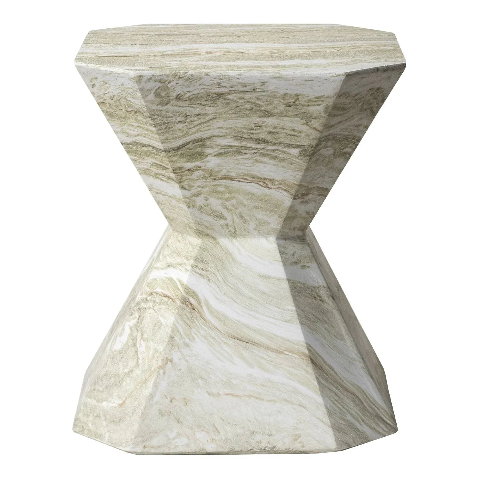 Azure Side Table Round Fiberstone Accent Table - Elax Furniture