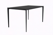 Avo Rectangular Dining Table with Sintered Stone/Glass Tabletop in Black Aluminum Base