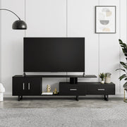 Avery Mid-Century Modern TV Stand with MDF Cabinet and Powder Coated Steel Legs - Elax Furniture