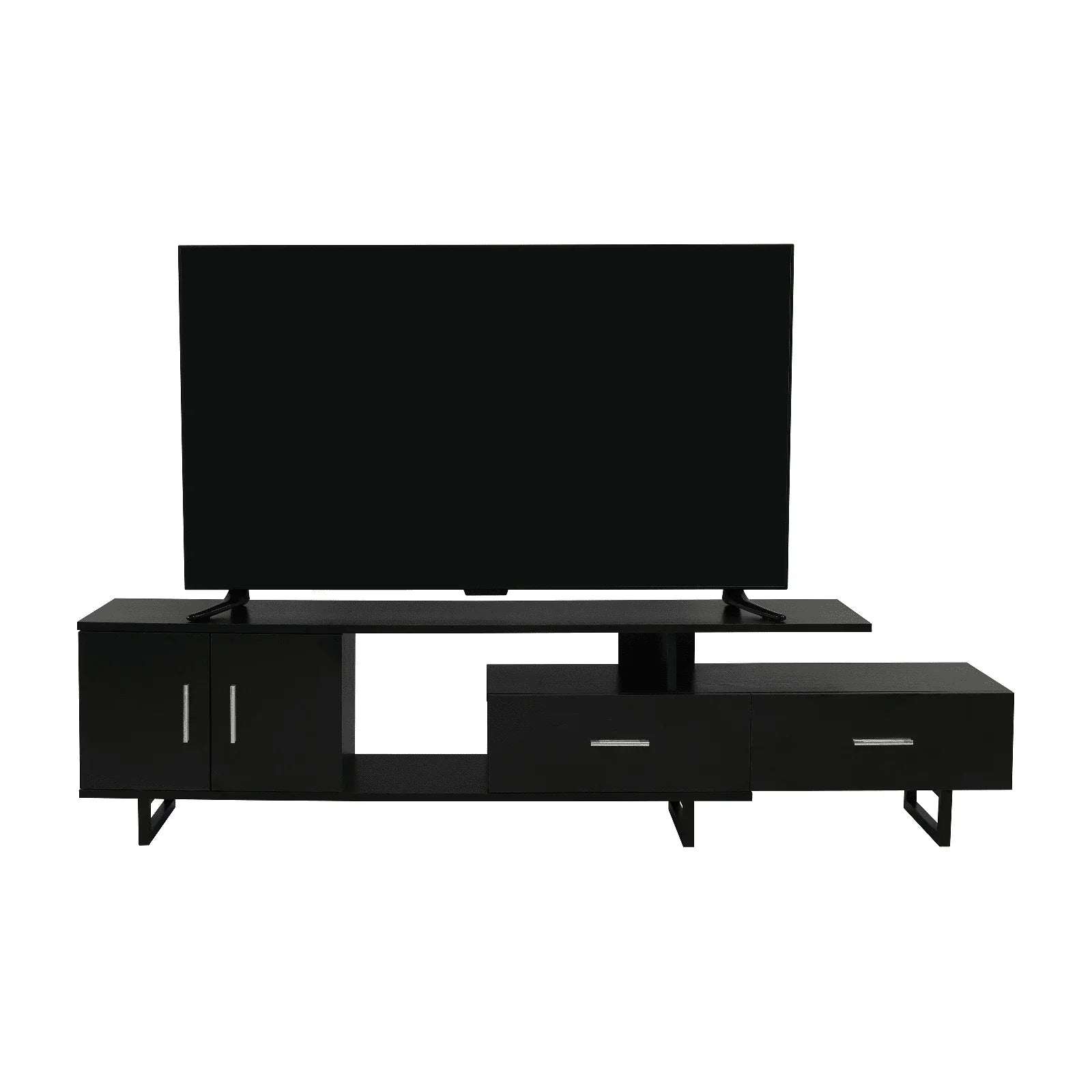 Avery Mid-Century Modern TV Stand with MDF Cabinet and Powder Coated Steel Legs - Elax Furniture