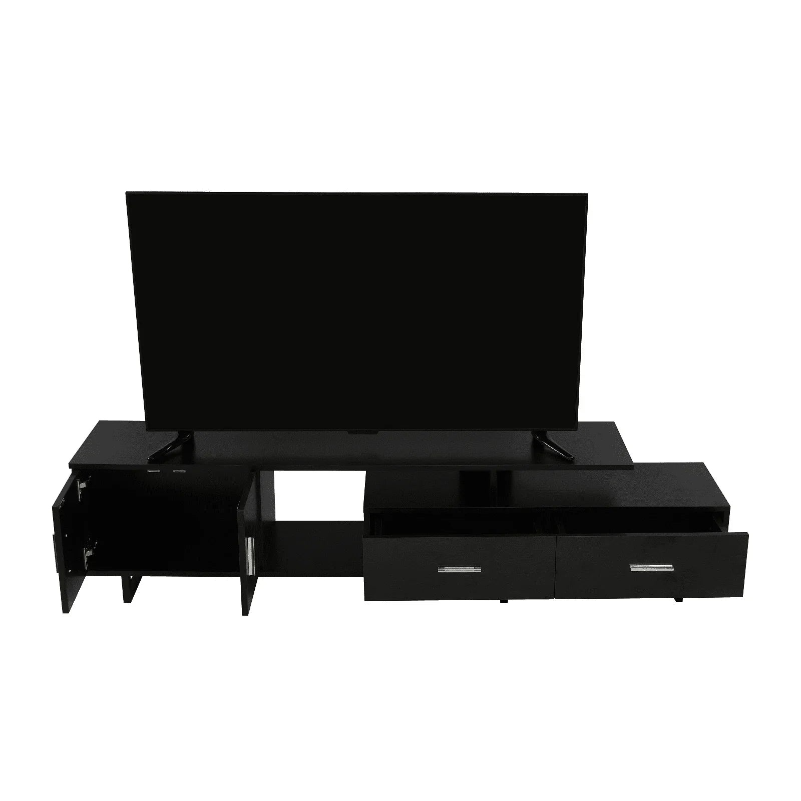 Avery Mid-Century Modern TV Stand with MDF Cabinet and Powder Coated Steel Legs - Elax Furniture