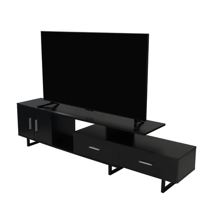Avery Mid-Century Modern TV Stand with MDF Cabinet and Powder Coated Steel Legs - Elax Furniture
