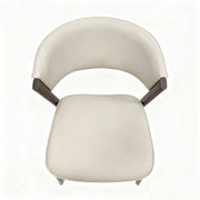 Aspen Dining Chairs in Leather with Graphite Metal Legs