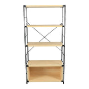 Brentwood Etagere Bookcase with Black Powder Coated Steel Frame and Melamine Board Shelves - Elax Furniture
