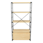 Brentwood Etagere Bookcase with Black Powder Coated Steel Frame and Melamine Board Shelves - Elax Furniture