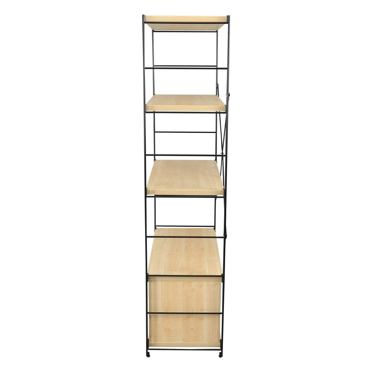 Brentwood Etagere Bookcase with Black Powder Coated Steel Frame and Melamine Board Shelves - Elax Furniture