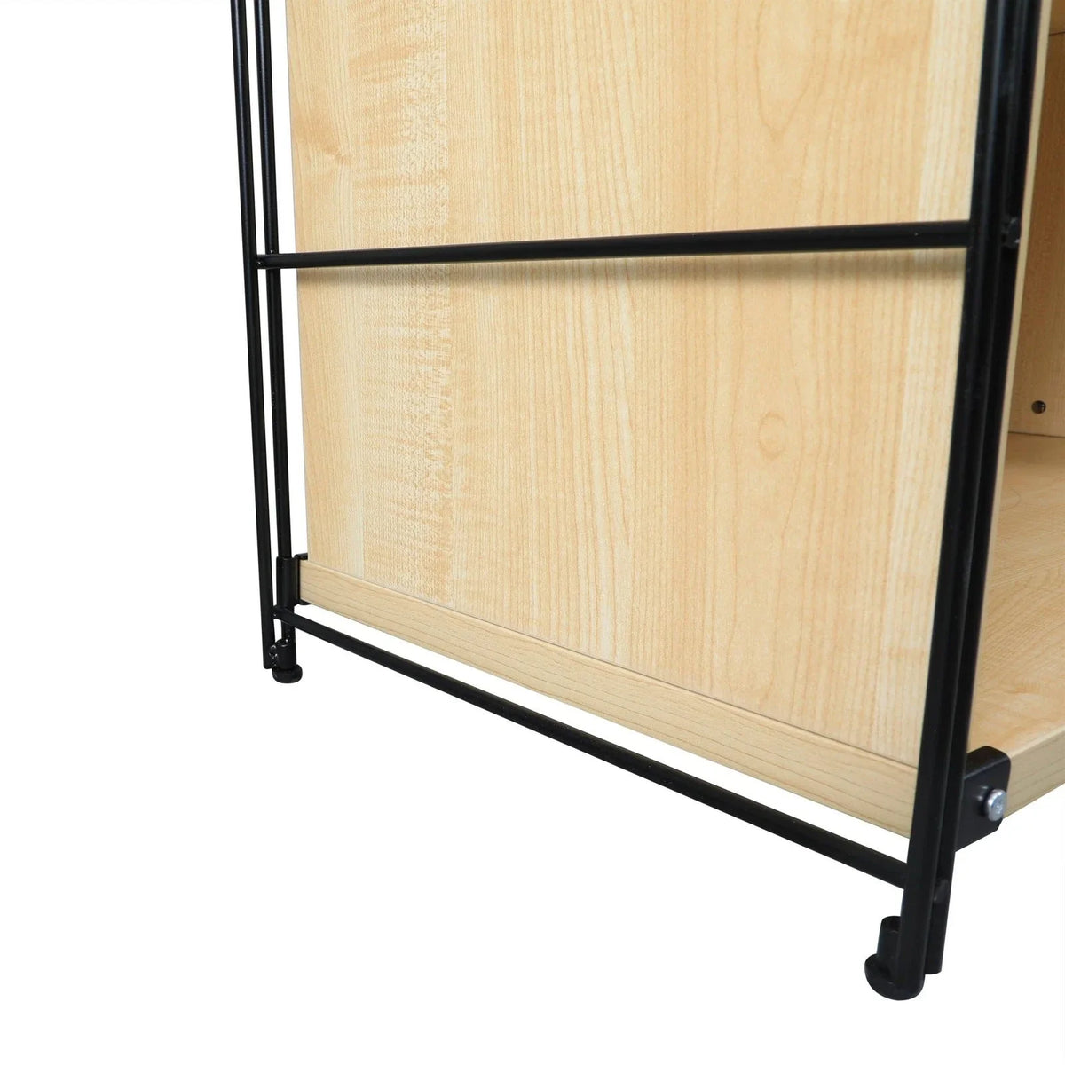 Brentwood Etagere Bookcase with Black Powder Coated Steel Frame and Melamine Board Shelves - Elax Furniture
