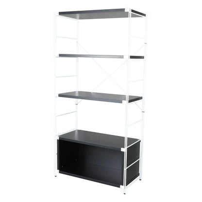 Brentwood Etagere Bookcase with White Powder Coated Steel Frame and Melamine Board Shelves - Elax Furniture